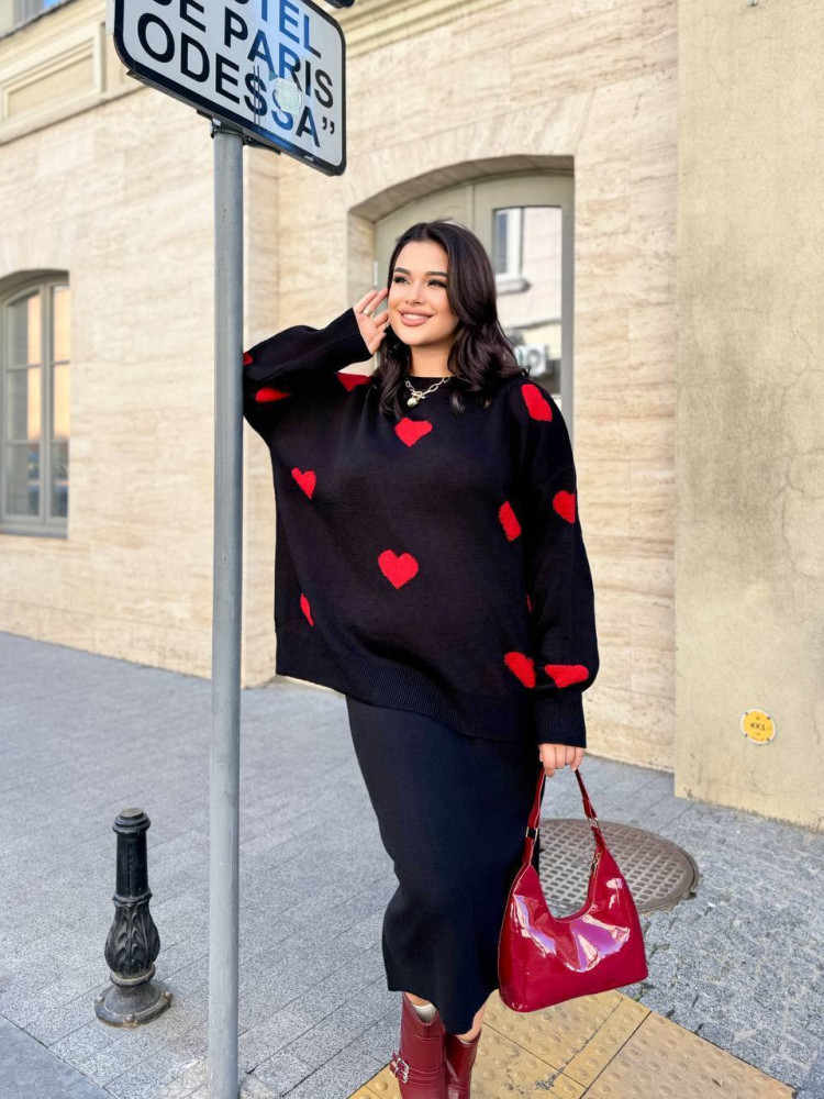 Красивый вязаный костюм с юбкой AMU-A010T1050 Красивый вязаный костюм с юбкой AMU-A010T1050