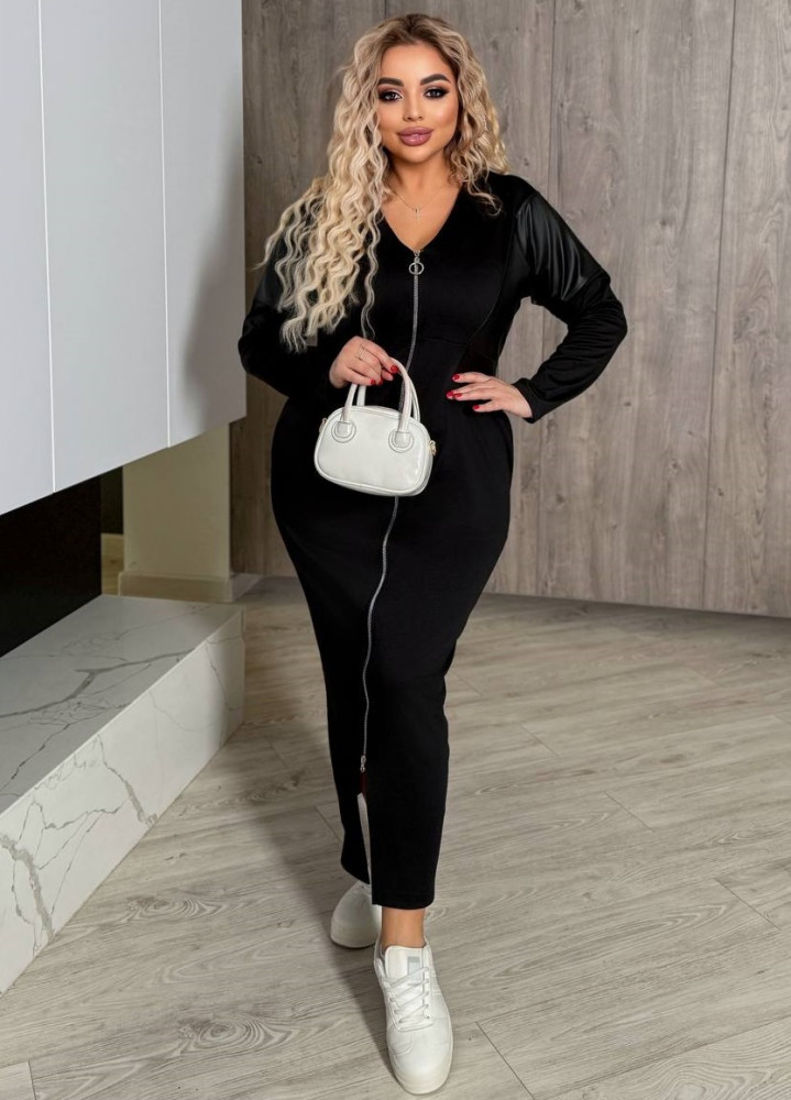 Длинное платье на молнии RED-A166T600 Длинное платье на молнии RED-A166T600