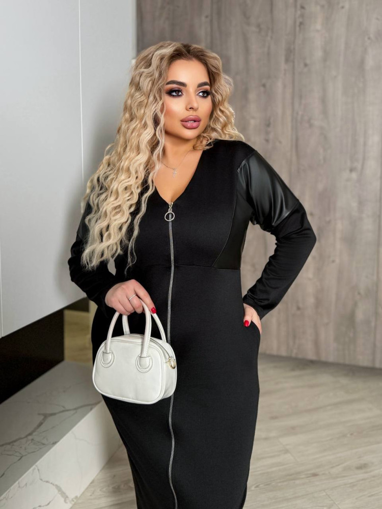 Длинное платье на молнии RED-A166T600 Длинное платье на молнии RED-A166T600