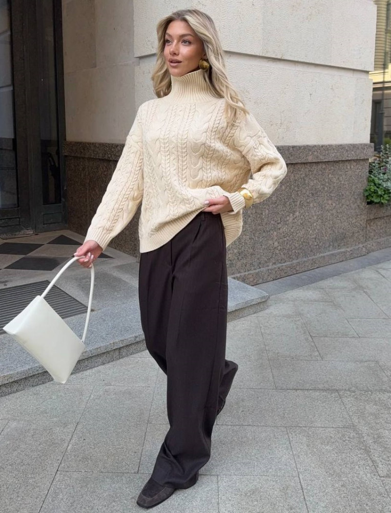 Оверсайз свитер с высоким горлом KC-A0508T900 Оверсайз свитер с высоким горлом KC-A0508T900