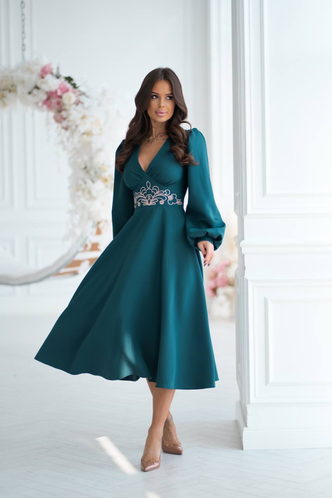 Платье миди с вышивкой KA-A7541T600 Платье миди с вышивкой KA-A7541T600