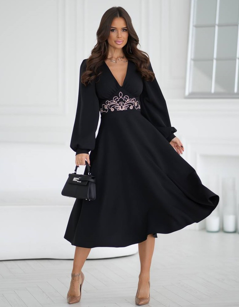 Платье миди с вышивкой KA-A7541T600 Платье миди с вышивкой KA-A7541T600