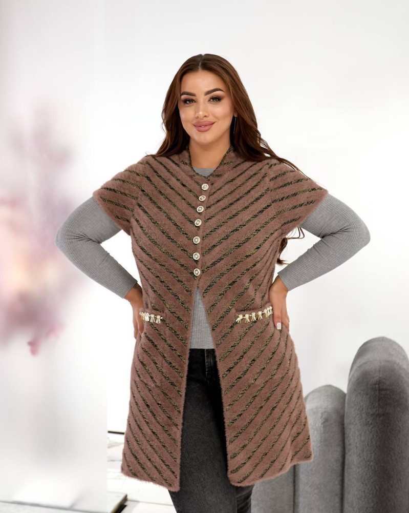 Подовжена жилетка альпака MAX-A919T1100 Подовжена жилетка альпака MAX-A919T1100