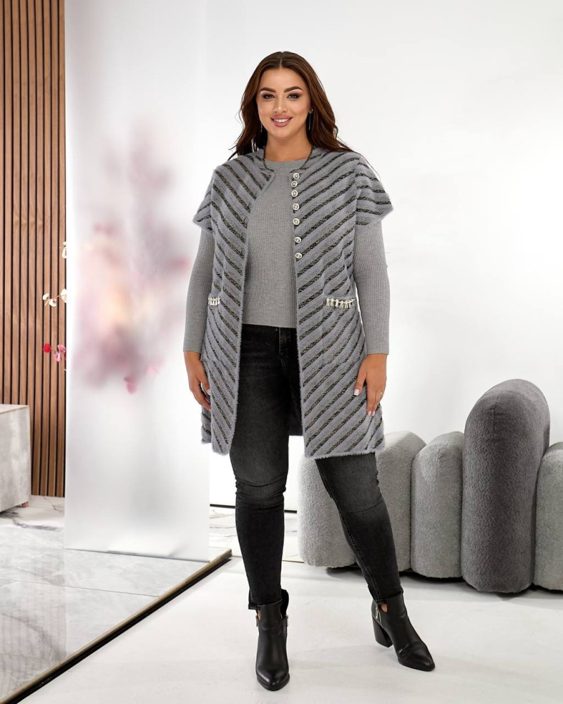 Подовжена жилетка альпака MAX-A919T1100 Подовжена жилетка альпака MAX-A919T1100