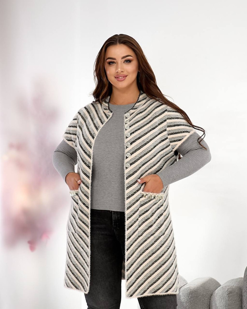 Подовжена жилетка альпака MAX-A919T1100 Подовжена жилетка альпака MAX-A919T1100