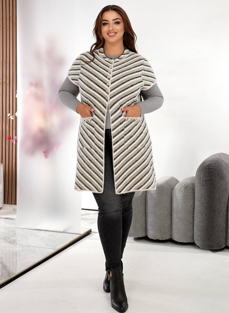 Подовжена жилетка альпака MAX-A919T1100 Подовжена жилетка альпака MAX-A919T1100