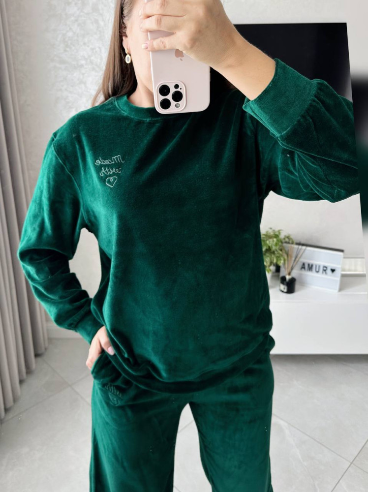 Велюровий прогулянковий костюм AMU-A028T1199 Велюровий прогулянковий костюм AMU-A028T1199