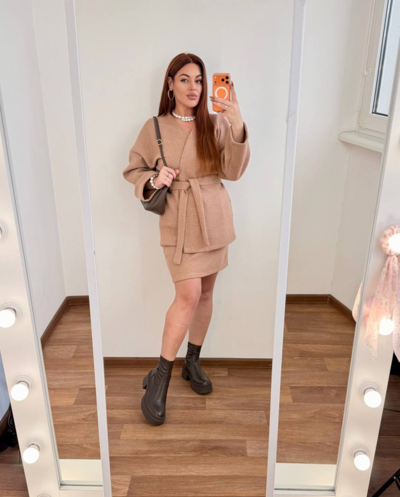 Кашеміровий костюм з спідницею MA-N2147T600 Кашеміровий костюм з спідницею MA-N2147T600