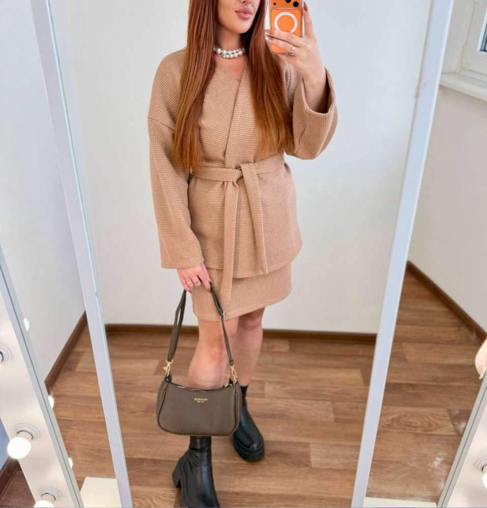 Кашеміровий костюм з спідницею MA-N2147T600 Кашеміровий костюм з спідницею MA-N2147T600