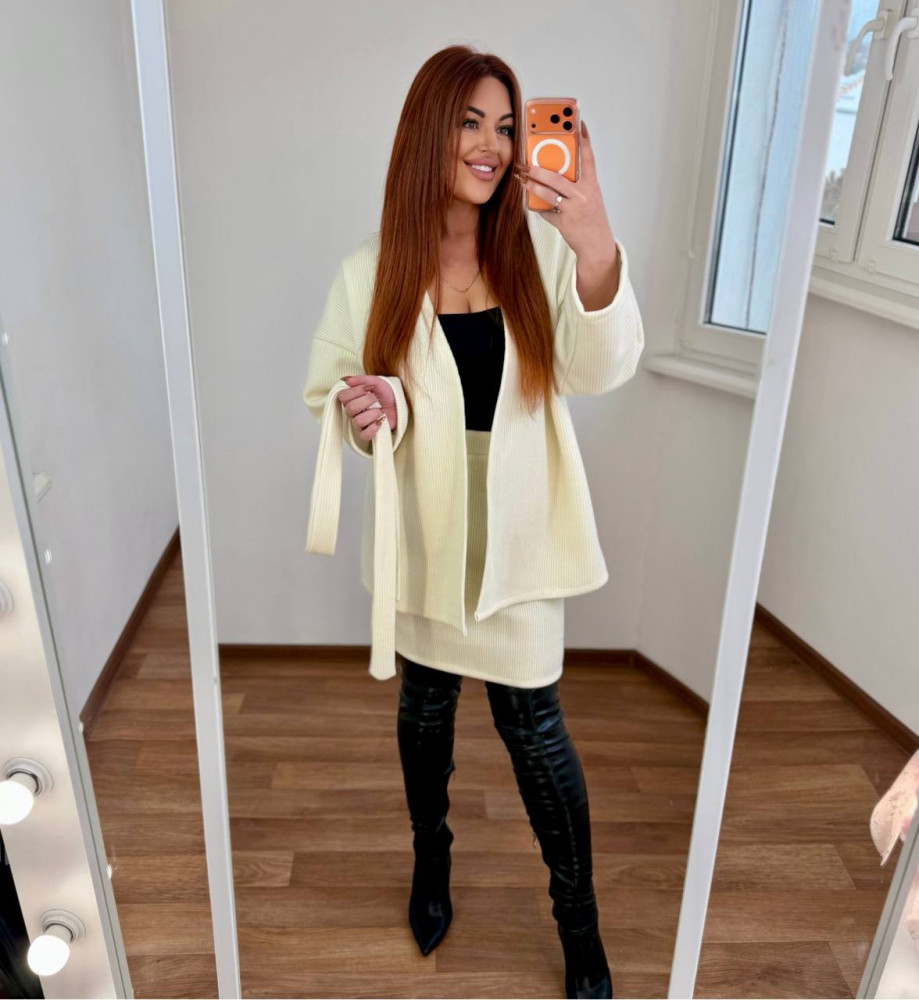 Кашеміровий костюм з спідницею MA-N2147T600 Кашеміровий костюм з спідницею MA-N2147T600