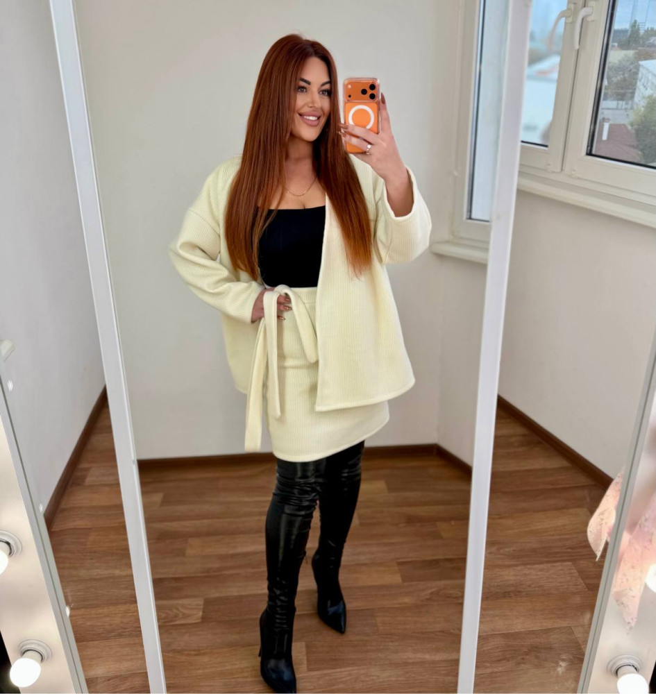 Кашеміровий костюм з спідницею MA-N2147T600 Кашеміровий костюм з спідницею MA-N2147T600