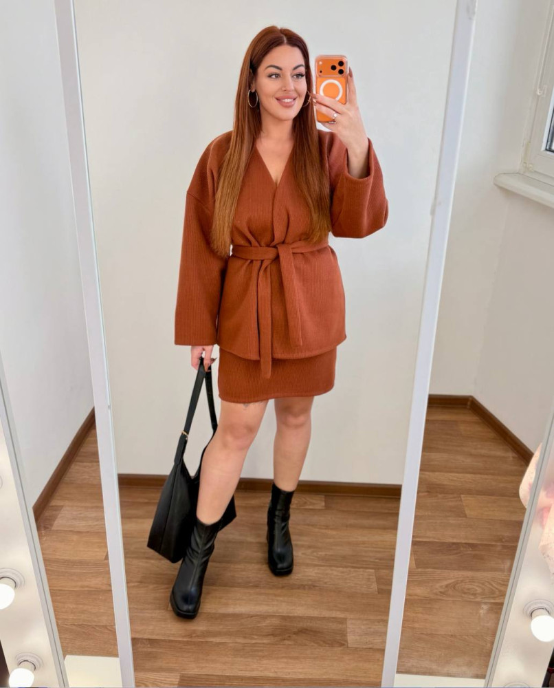 Кашеміровий костюм з спідницею MA-N2147T600 Кашеміровий костюм з спідницею MA-N2147T600