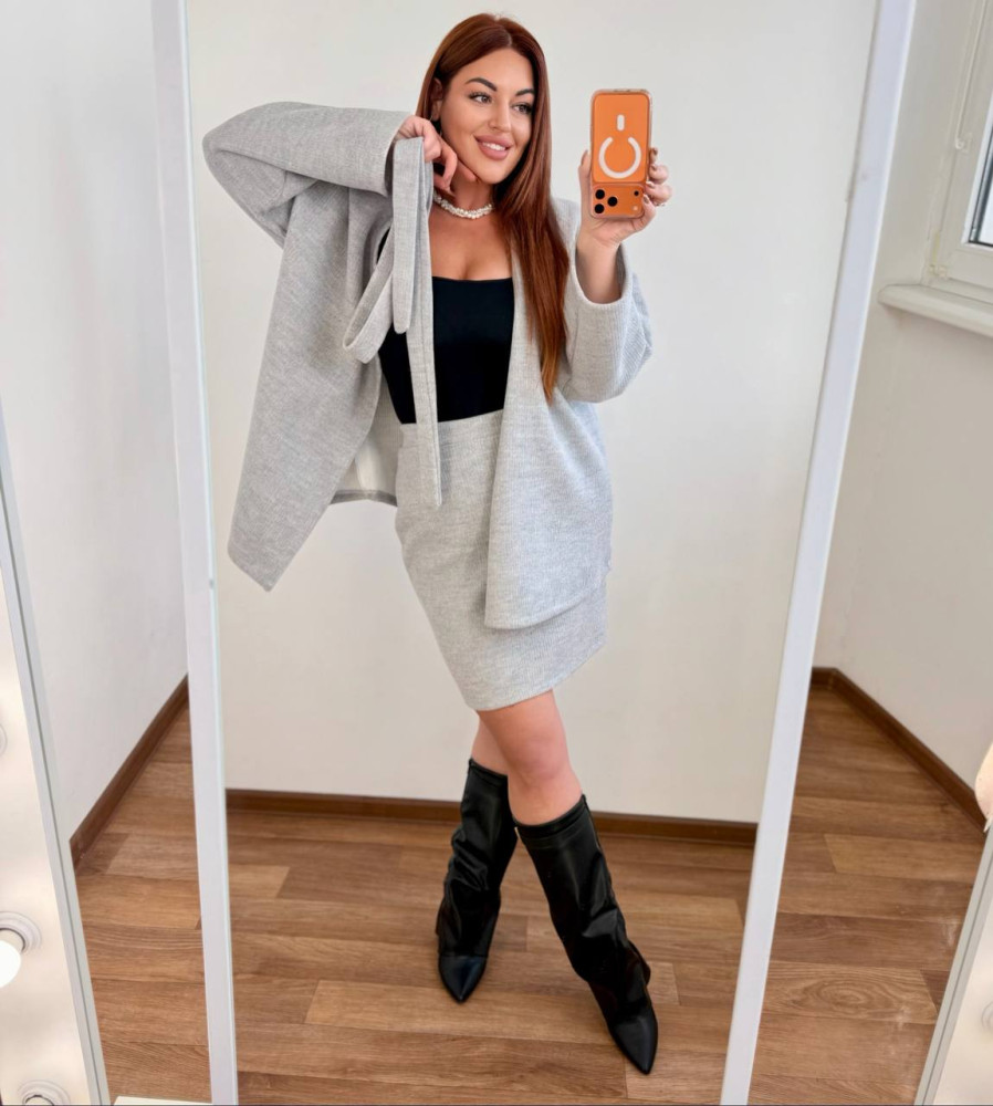 Кашеміровий костюм з спідницею MA-N2147T600 Кашеміровий костюм з спідницею MA-N2147T600