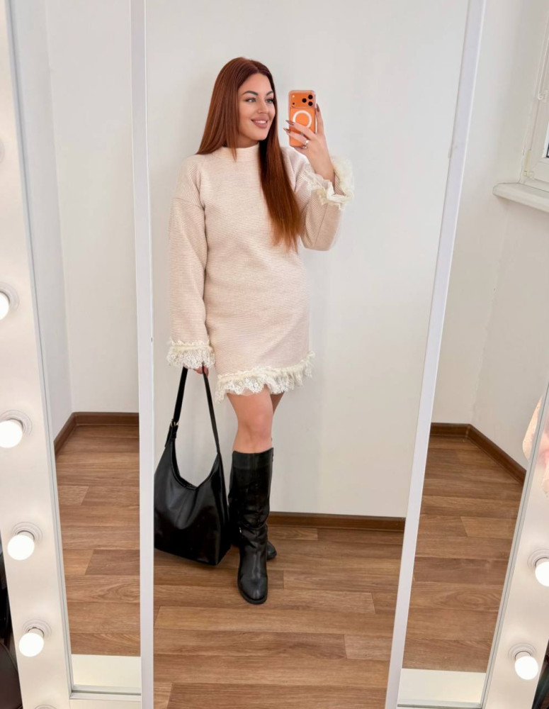 Кашемірова сукня з мереживом MA-N2148T600 Кашемірова сукня з мереживом MA-N2148T600