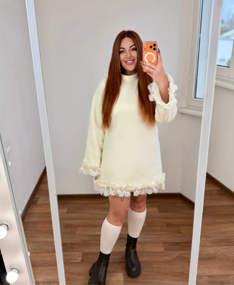 Кашемірова сукня з мереживом MA-N2148T600 Кашемірова сукня з мереживом MA-N2148T600