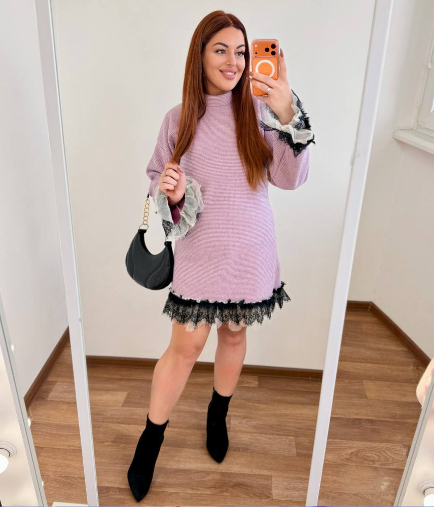 Кашемірова сукня з мереживом MA-N2148T600 Кашемірова сукня з мереживом MA-N2148T600