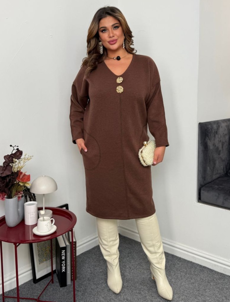 Ангорова сукня з гудзиками ZP-A1319T13.5 Ангорова сукня з гудзиками ZP-A1319T13.5