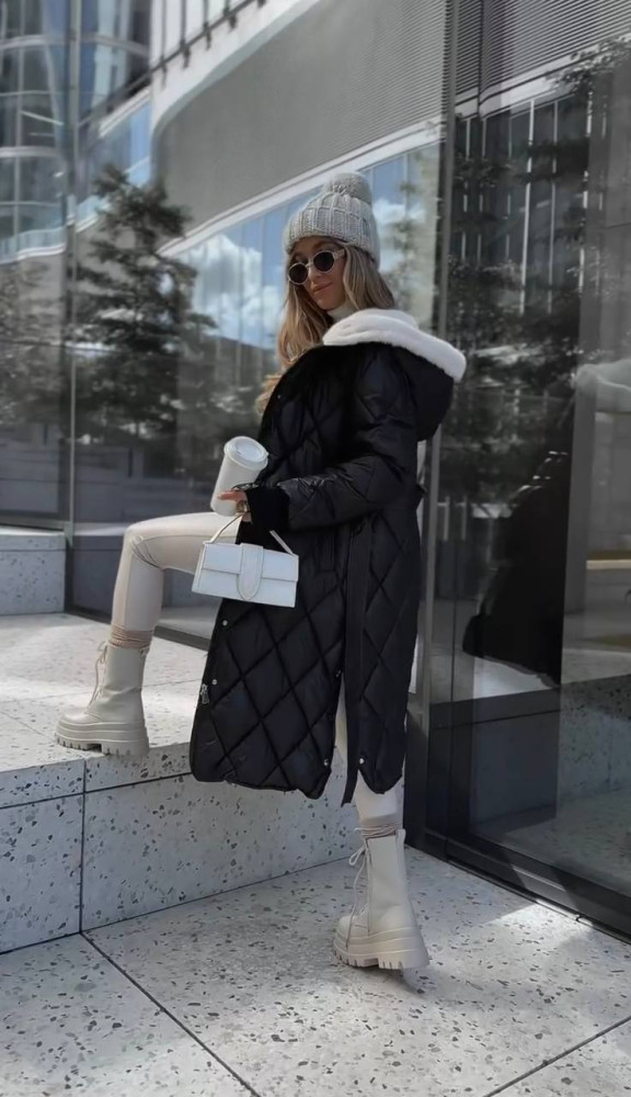 Тепла довга куртка на хутрі EST-A5719T1450 Тепла довга куртка на хутрі EST-A5719T1450