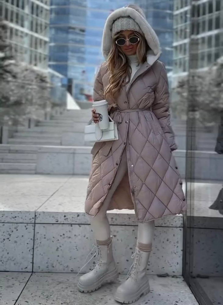 Тепла довга куртка на хутрі EST-A5719T1450 Тепла довга куртка на хутрі EST-A5719T1450