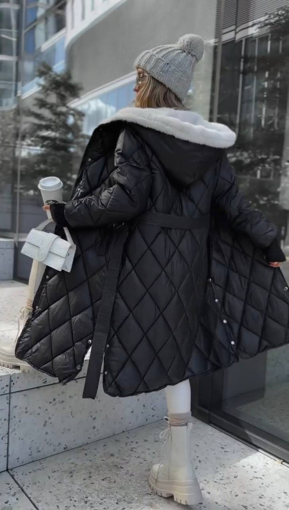 Тепла довга куртка на хутрі EST-A5719T1450 Тепла довга куртка на хутрі EST-A5719T1450