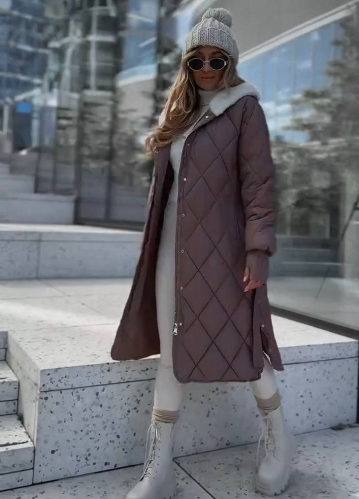 Тепла довга куртка на хутрі EST-A5719T1450 Тепла довга куртка на хутрі EST-A5719T1450