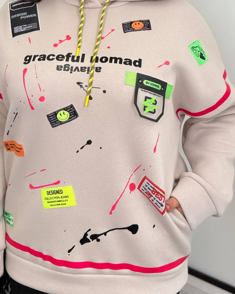 Яркий худи на флисе DOL-A394T790 Яркий худи на флисе DOL-A394T790