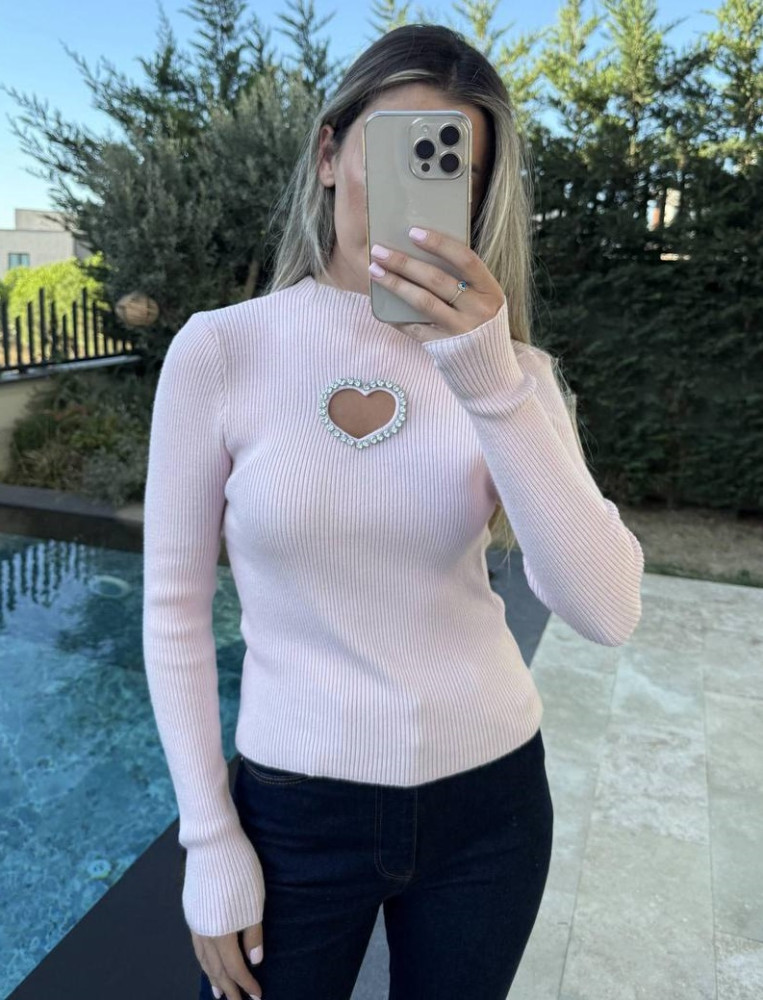 Базовий светр з сердечком AMU-A4810T499 Базовий светр з сердечком AMU-A4810T499