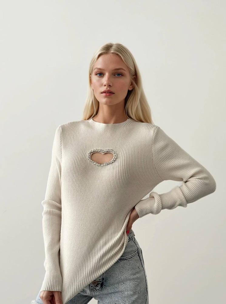 Базовий светр з сердечком AMU-A4810T499 Базовий светр з сердечком AMU-A4810T499