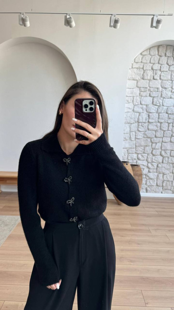 Кардиган із декоративними застібками AMU-A4575T670 Кардиган із декоративними застібками AMU-A4575T670