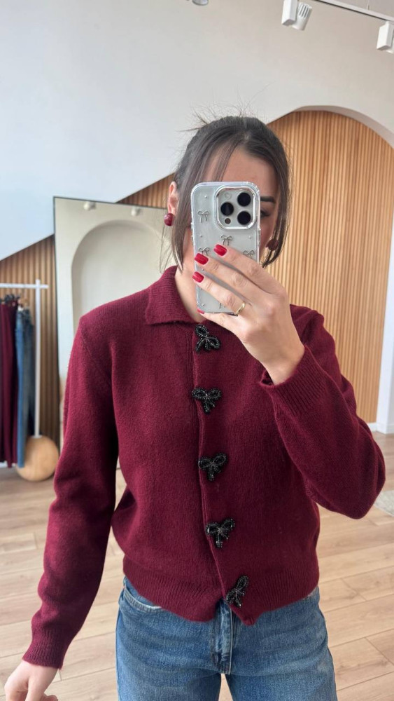 Кардиган із декоративними застібками AMU-A4575T670 Кардиган із декоративними застібками AMU-A4575T670