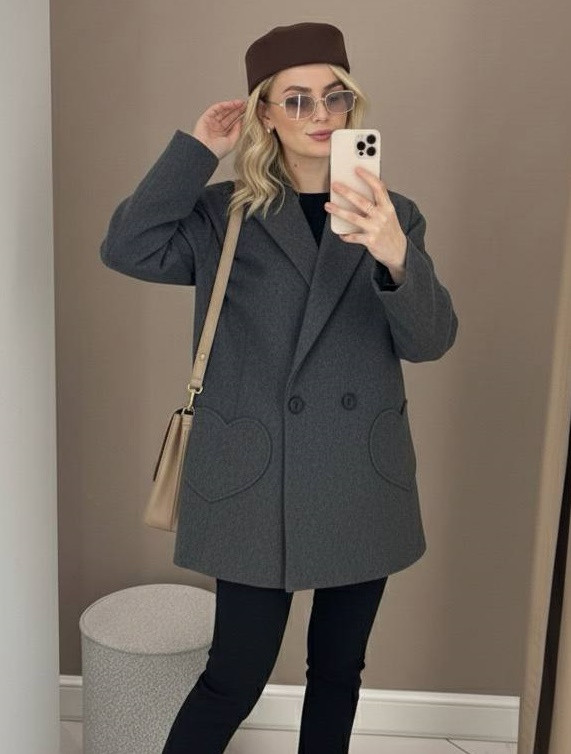 Кашемірове пальто на підкладці BRA-A259T689 Кашемірове пальто на підкладці BRA-A259T689