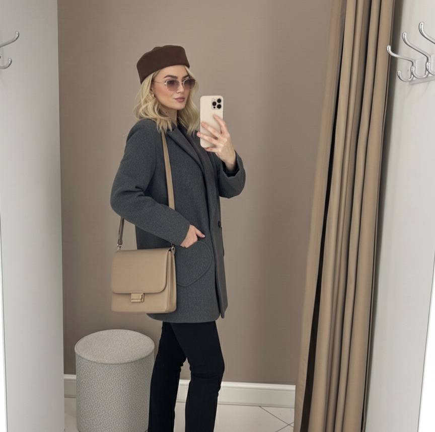 Кашемірове пальто на підкладці BRA-A259T689 Кашемірове пальто на підкладці BRA-A259T689