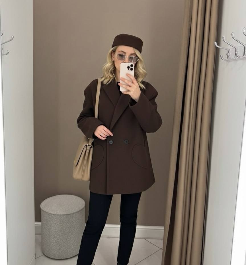 Кашемірове пальто на підкладці BRA-A259T689 Кашемірове пальто на підкладці BRA-A259T689