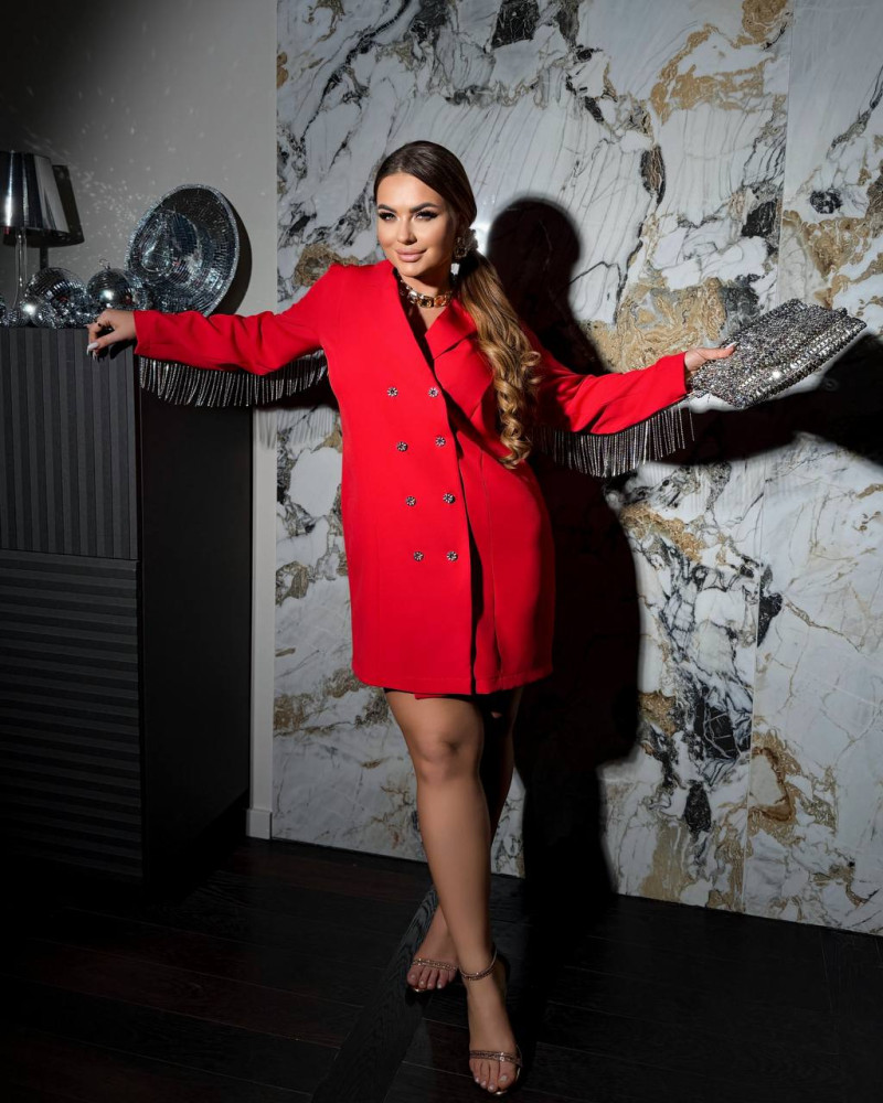 Платье-жакет с украшениями из камней VW-A1631T845 Платье-жакет с украшениями из камней VW-A1631T845