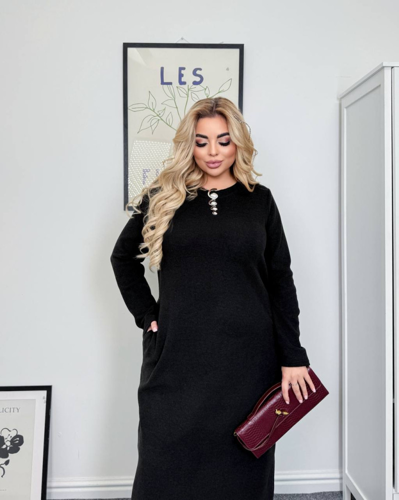 Длинное ангоровое платье рубчик AB-A1835T14 Длинное ангоровое платье рубчик AB-A1835T14