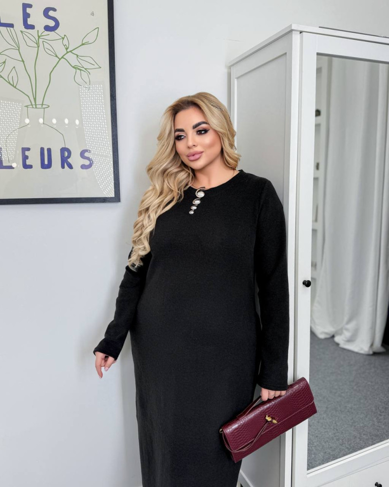 Длинное ангоровое платье рубчик AB-A1835T14 Длинное ангоровое платье рубчик AB-A1835T14