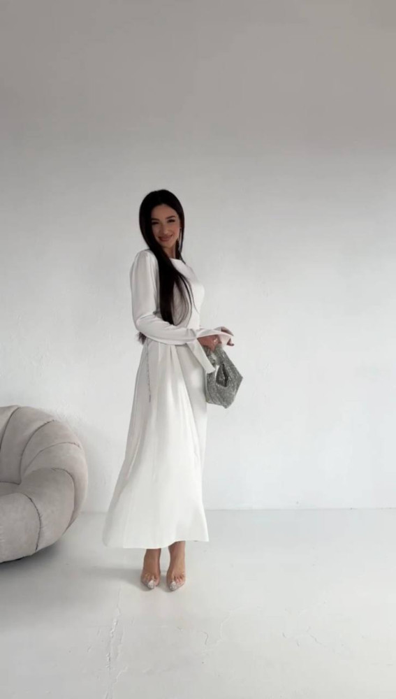 Шелковое платье со шнуровкой по бокам SF-A5608T700 Шелковое платье со шнуровкой по бокам SF-A5608T700