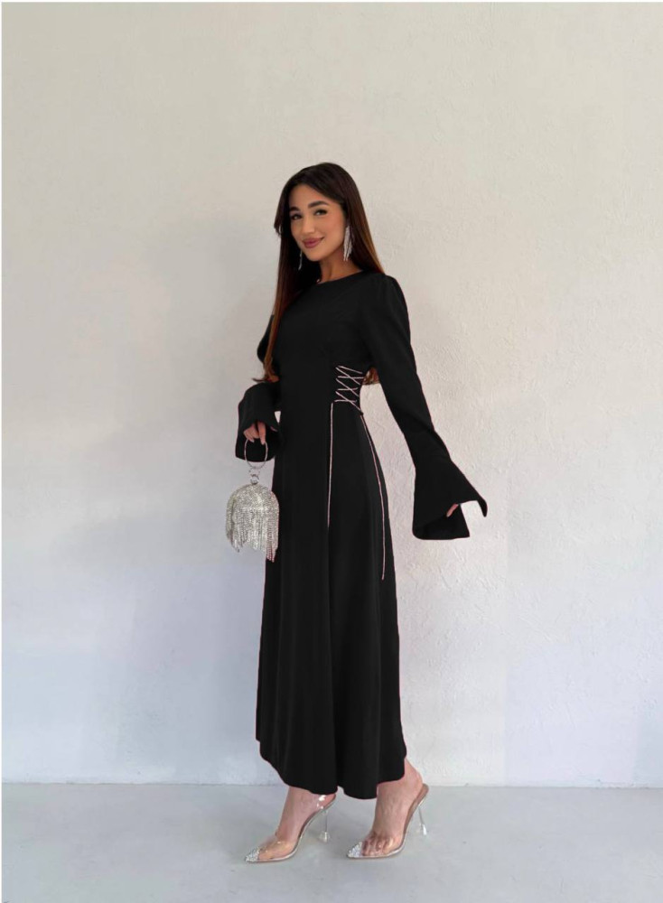 Шелковое платье со шнуровкой по бокам SF-A5608T700 Шелковое платье со шнуровкой по бокам SF-A5608T700