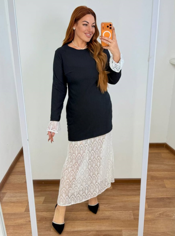 Платье со съемной гипюровой юбкой MA-N2154T600 Платье со съемной гипюровой юбкой MA-N2154T600