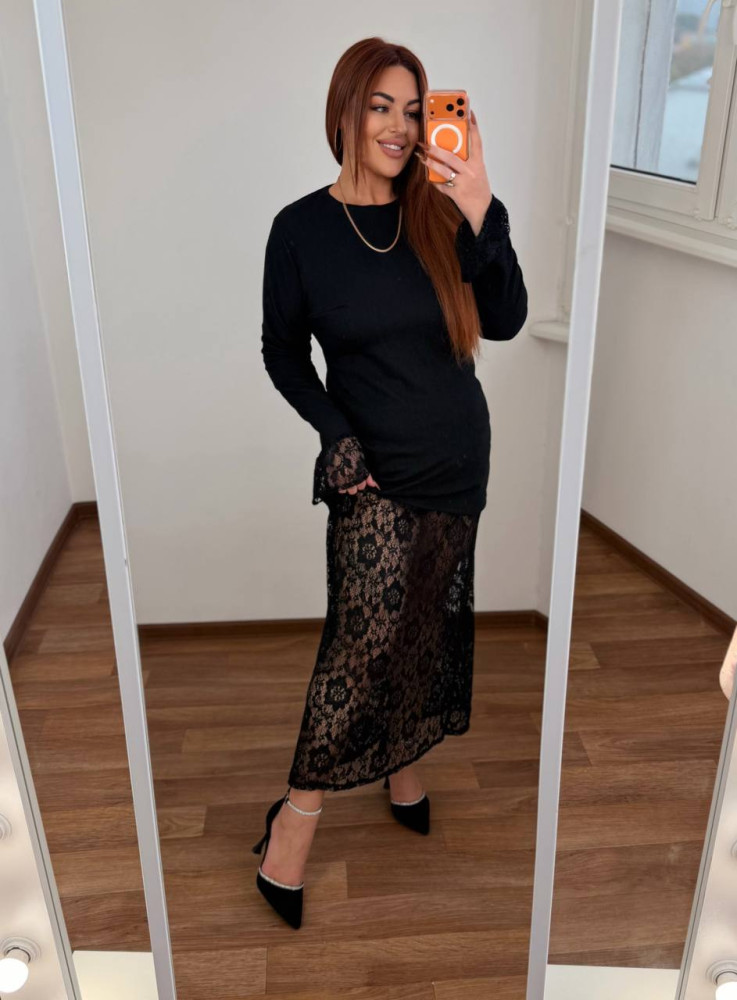 Платье со съемной гипюровой юбкой MA-N2154T600 Платье со съемной гипюровой юбкой MA-N2154T600