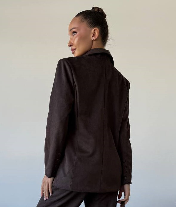 Замшевый свободный пиджак EY-A732T23 Замшевый свободный пиджак EY-A732T23