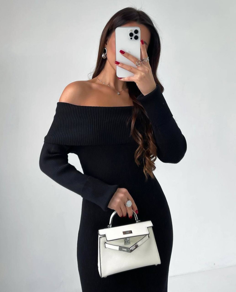 Длинное ангоровое платье в рубчик DMP-R1562T420 Длинное ангоровое платье в рубчик DMP-R1562T420