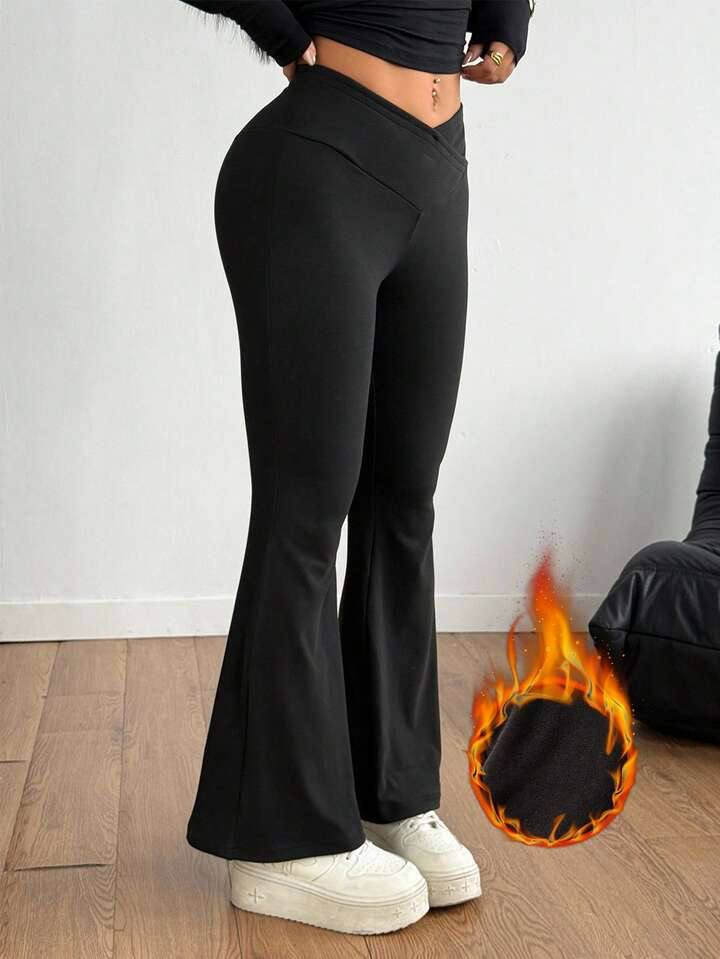 Женские брюки клеш на флисе IMMA-A436T380 Женские брюки клеш на флисе IMMA-A436T380