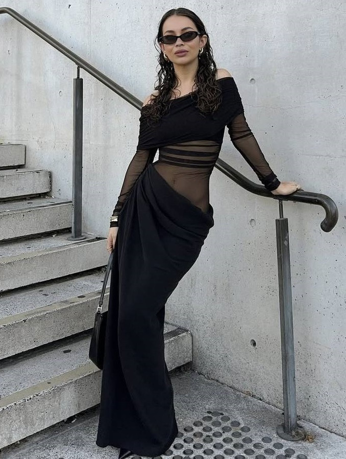 Макси-платье с открытыми плечами LK-A359T550 Макси-платье с открытыми плечами LK-A359T550