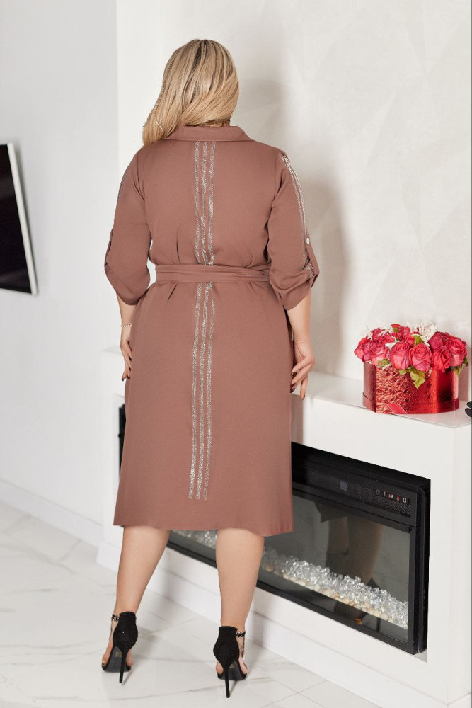 Платье-рубашка со стразами VOJ-A1046T720 Платье-рубашка со стразами VOJ-A1046T720