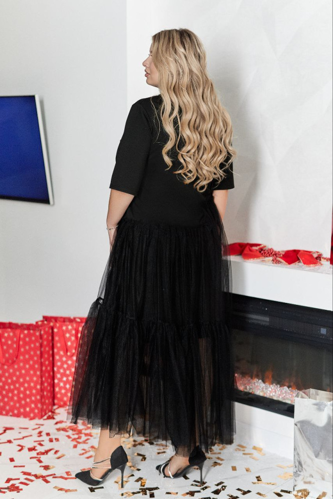 Платье с фатиновой юбкой VOJ-A1053T700 Платье с фатиновой юбкой VOJ-A1053T700