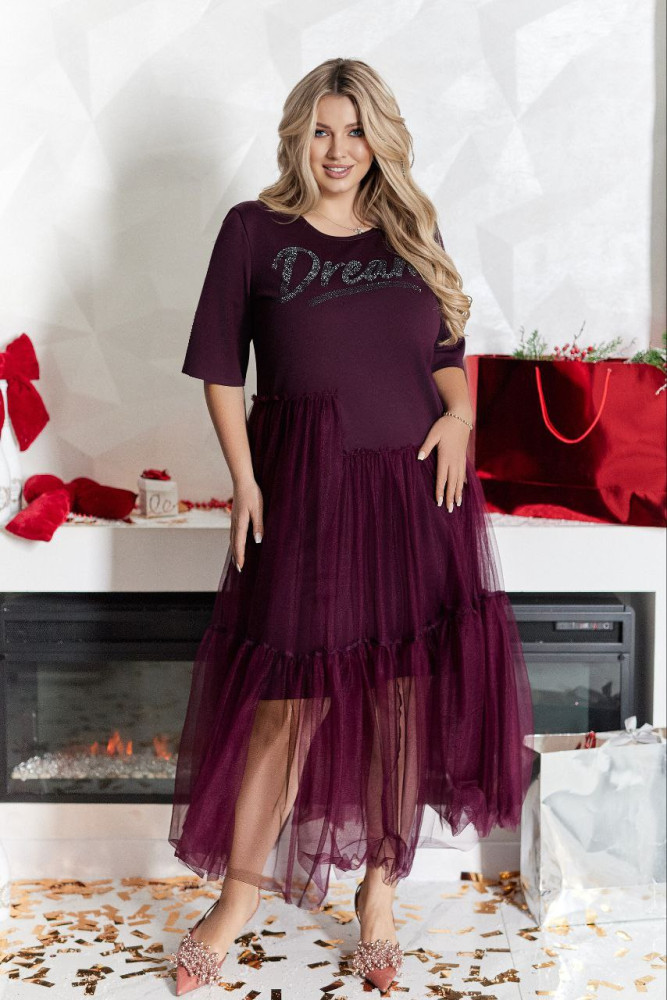 Платье с фатиновой юбкой VOJ-A1053T700 Платье с фатиновой юбкой VOJ-A1053T700