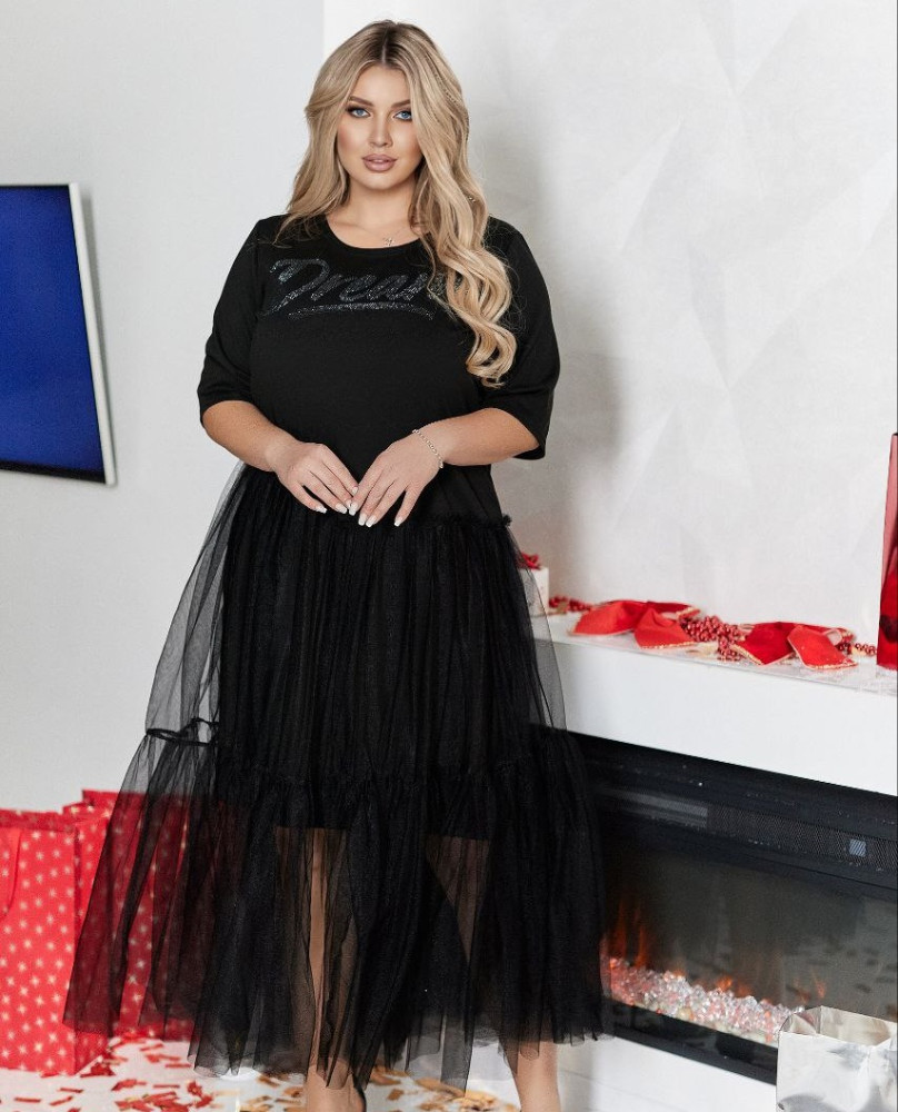 Платье с фатиновой юбкой VOJ-A1053T700 Платье с фатиновой юбкой VOJ-A1053T700