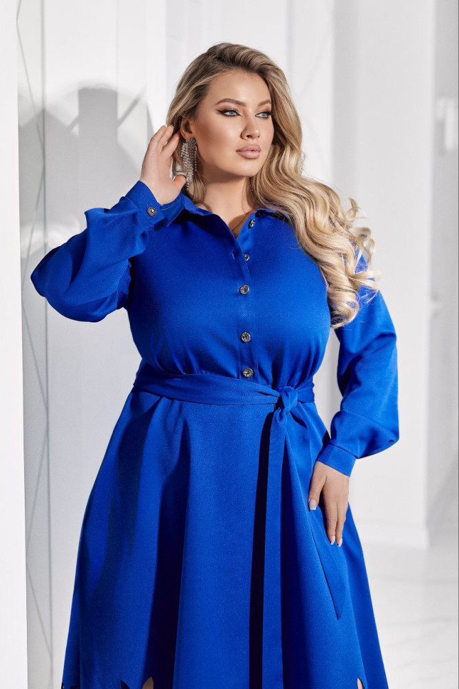 Платье-рубашка с лазерной резкой VOJ-A1063T650 Платье-рубашка с лазерной резкой VOJ-A1063T650