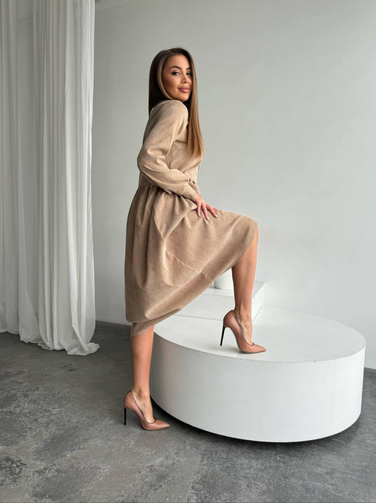 Стильное платье из вельвета IMMA-A154T520 Стильное платье из вельвета IMMA-A154T520